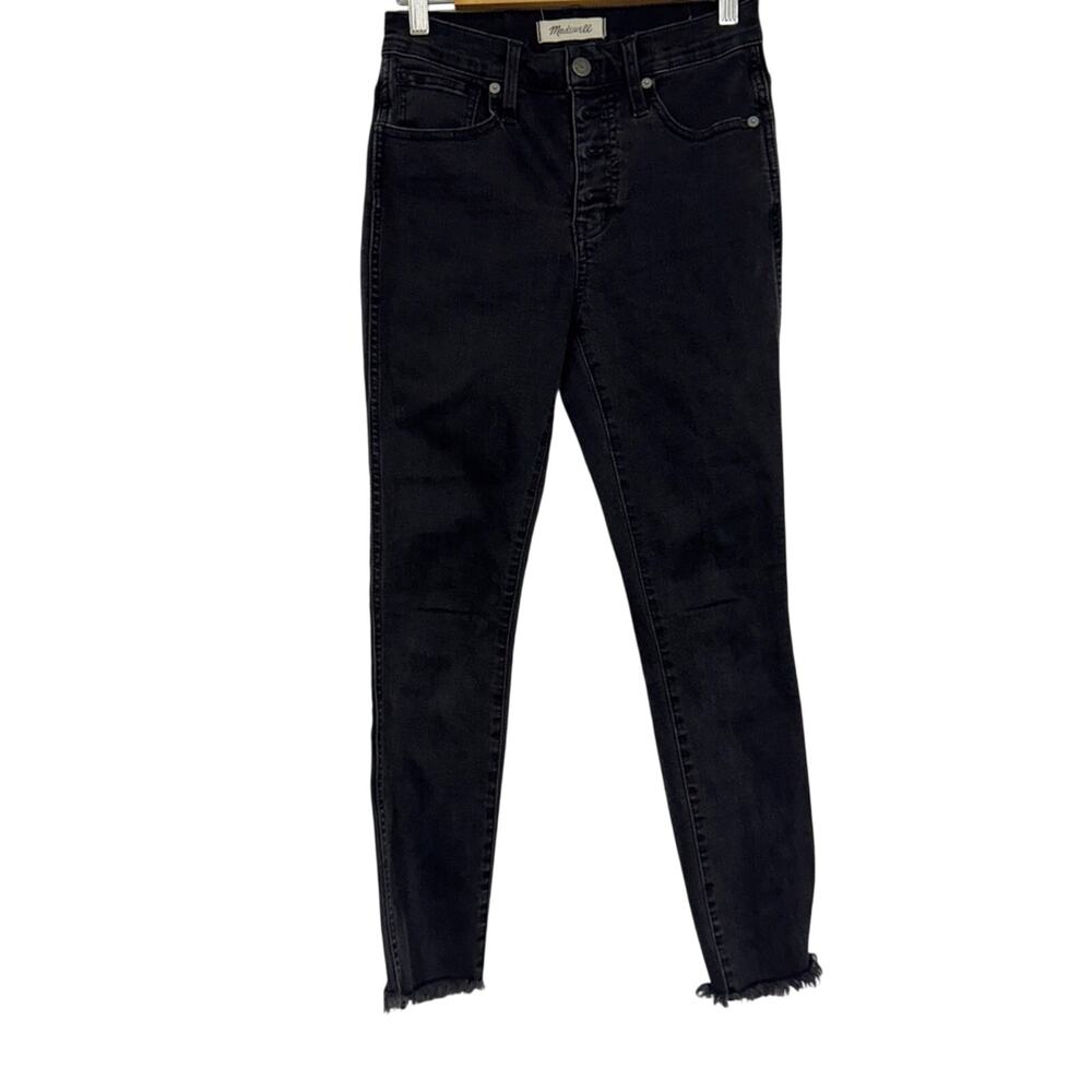 Madewell Black 10in High Rise Skinny Jeans Womens 25P Button Fly Casual Denim